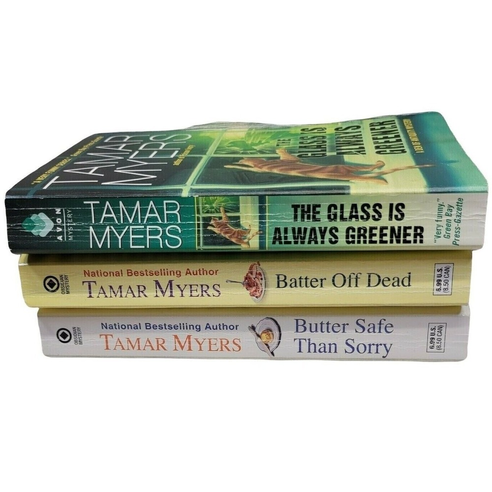 Tamar Myers‎ Mystery Book Lot 3 Paperback Pennsylvania Dutch Den of Antiquity